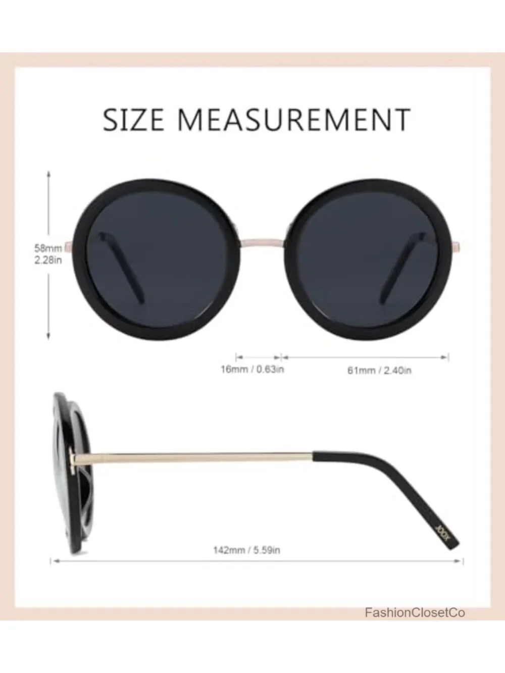Polarized UV400 Protection Oversized Round Sunglasses